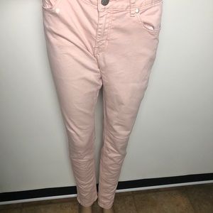 Pastel pink skinny jeans